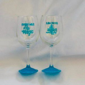2018 Run Disney Marathon Stemmed Wine Glasses